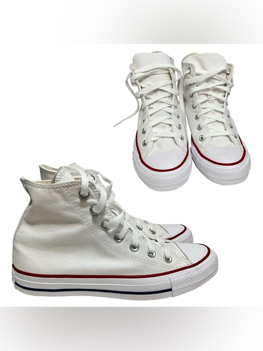 CONVERSE Chuck Taylor All Star High Top White Canvas Sneakers Classic Size 7